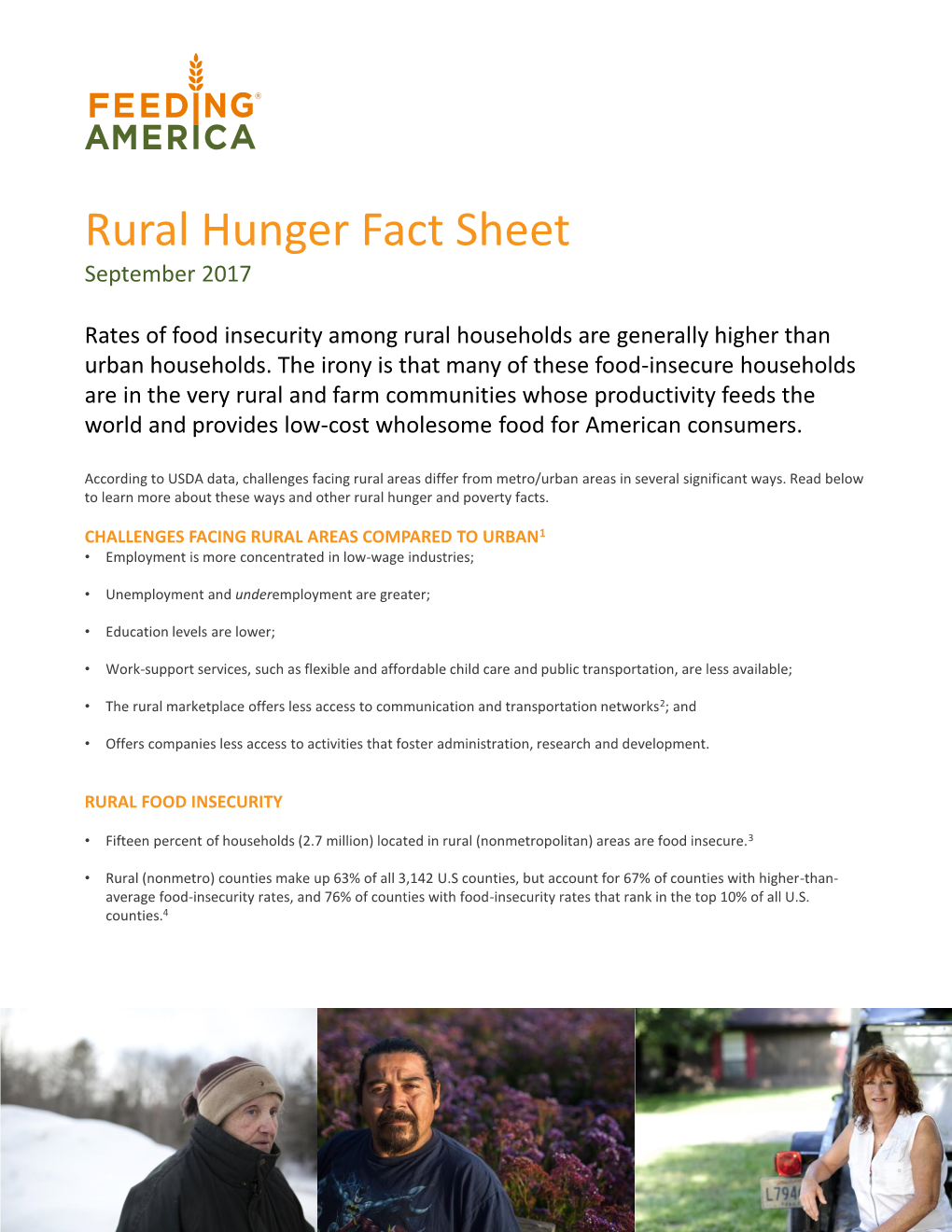 Rural Hunger Fact Sheet September 2017