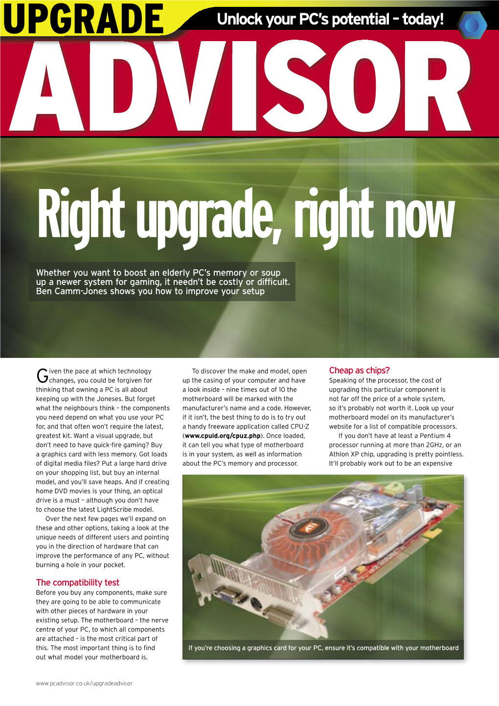 UPGRADE Unlock Your PC’S Potential – Today! ADVISORADVISOR Right Upgrade, Right Now