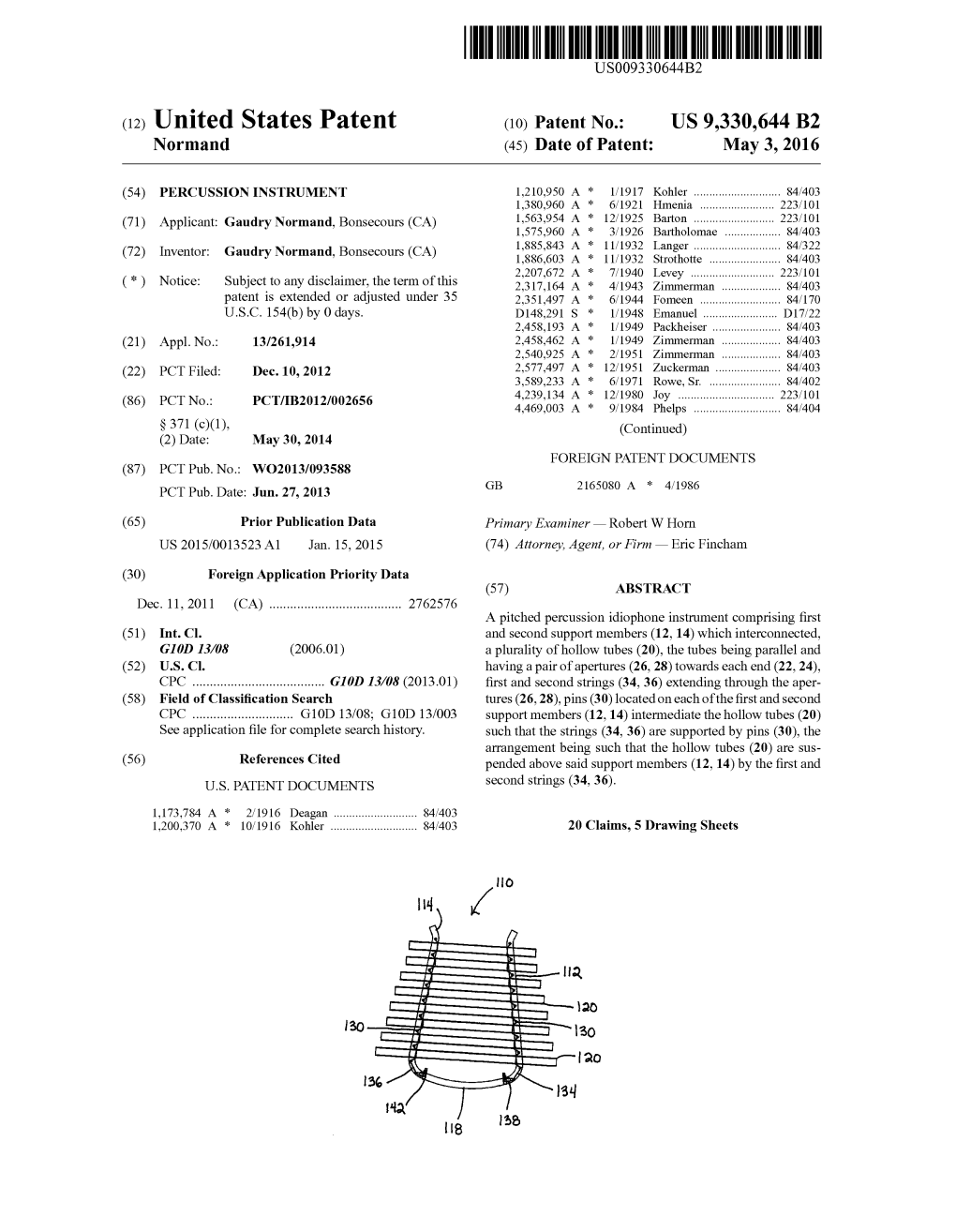 (12) United States Patent (10) Patent No.: US 9,330,644 B2 Normand (45) Date of Patent: May 3, 2016