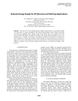 Nuscale Energy Supply for Oil Recovery and Refining Applications