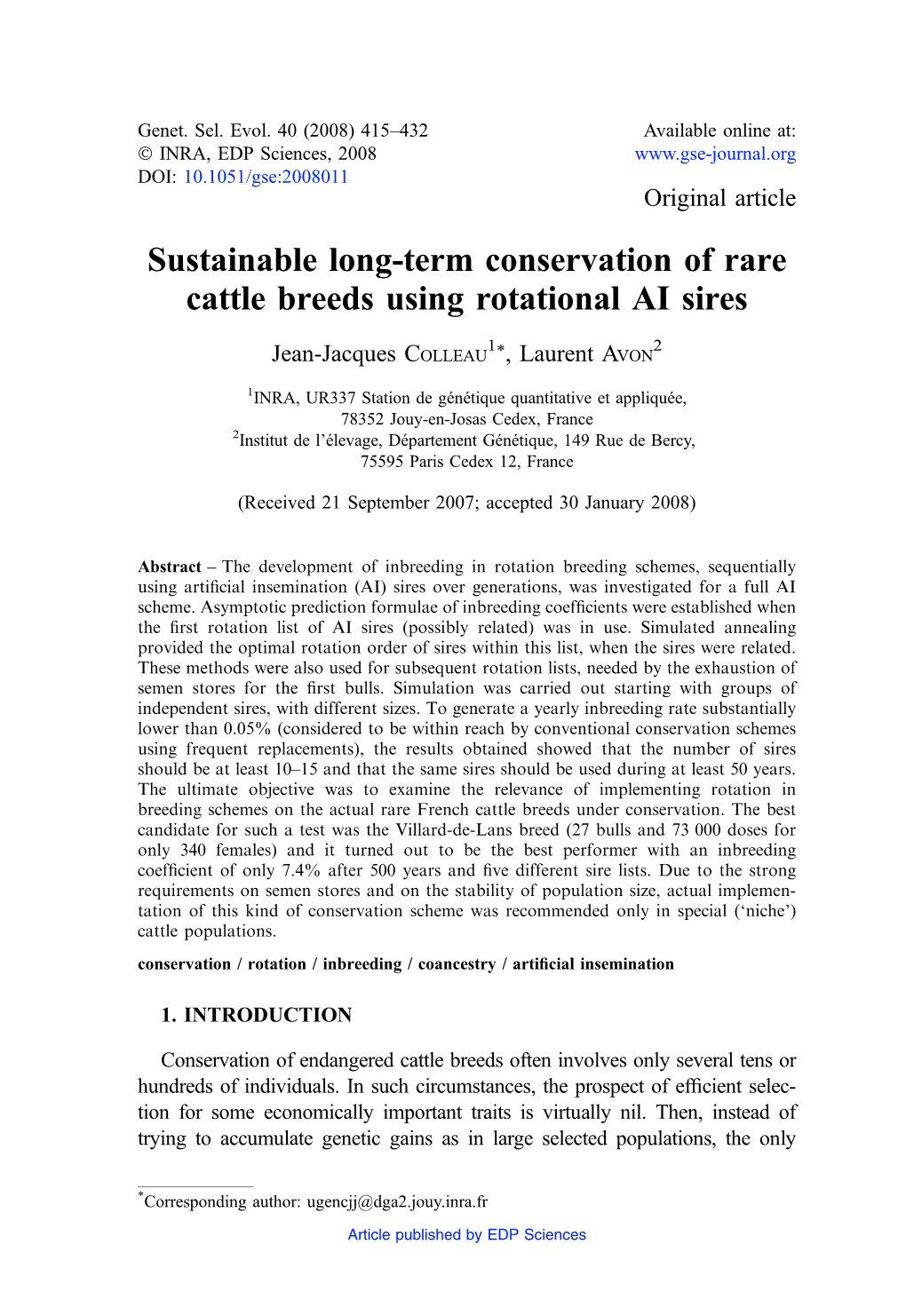 Sustainable Long-Term Conservation of Rare Cattle Breeds Using Rotational AI Sires