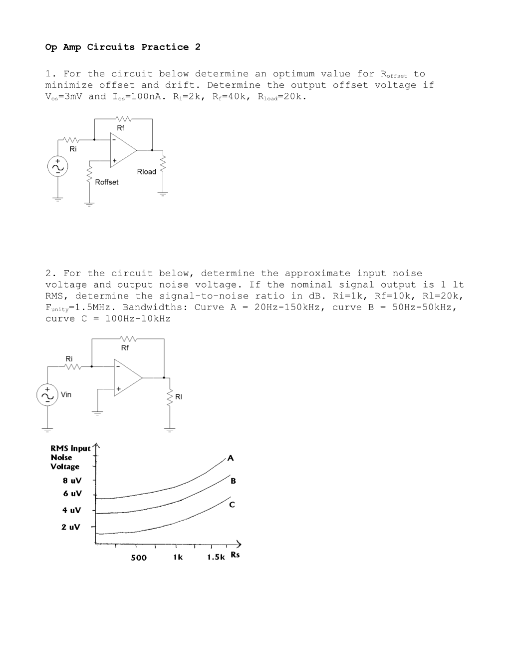 Op Amp Circuits Practice 2