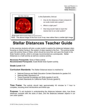 Stellar Distances Teacher Guide