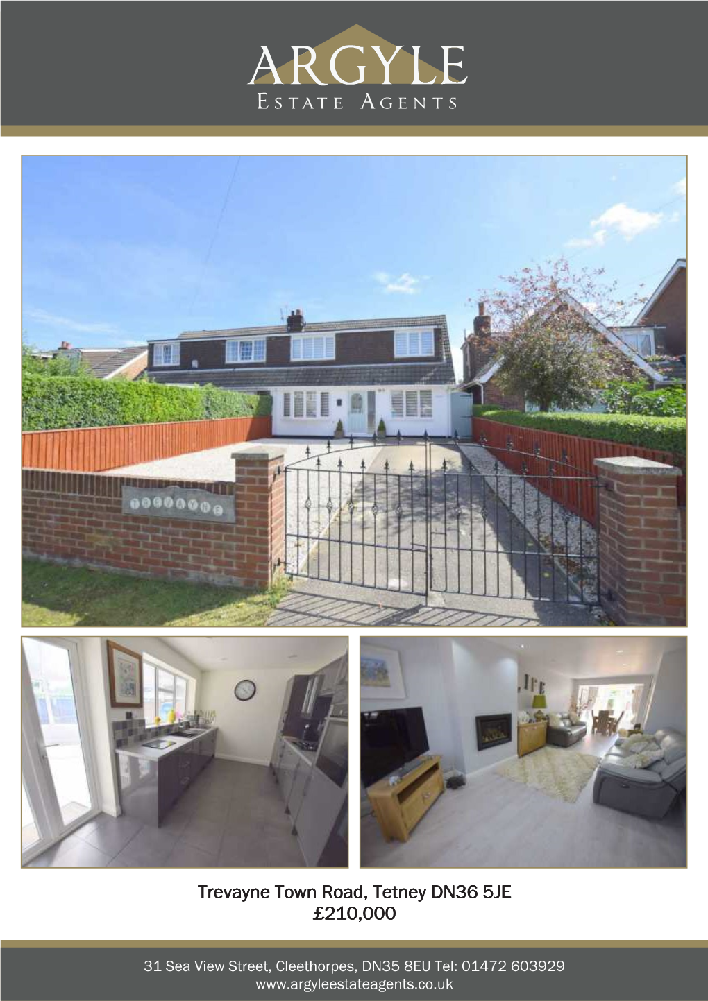 Trevayne Town Road, Tetney DN36 5JE £210,000