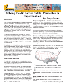 Solving the Air Barrier Riddle: Permeable Or Impermeable?