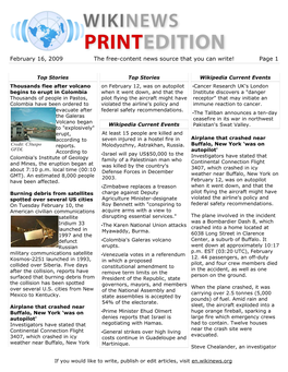 February 16, 2009 the Free-Content News Source That You Can Write! Page 1