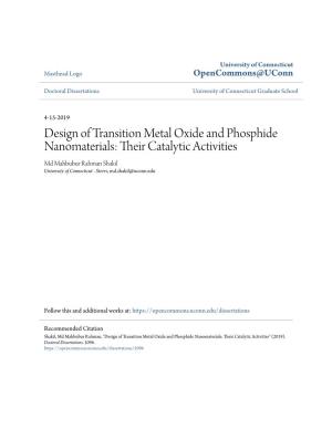 Design of Transition Metal Oxide and Phosphide Nanomaterials