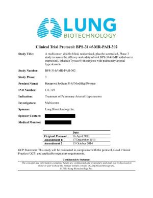 Clinical Trial Protocol: BPS-314D-MR-PAH-302