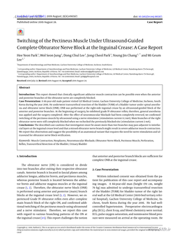 Twitching of the Pectineus Muscle Under Ultrasound-Guided Complete Obturator Nerve Block at the Inguinal Crease: a Case Report
