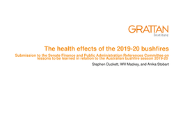 The Health Effects of the 2019-20 Bushfires