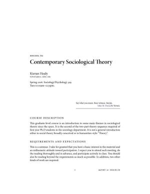 Contemporary Sociologicaleory