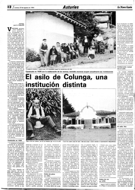 El Asilo De Colunga, Una Institución Distinta