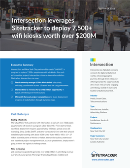 Intersection Leverages Sitetracker to Deploy 7,500+ Wifi Kiosks Worth Over $200M