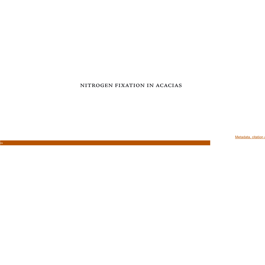 Nitrogen Fixation in Acacias