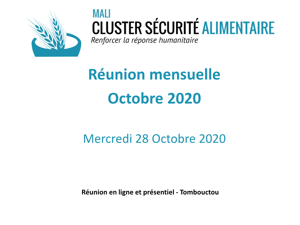 Réunion Mensuelle Octobre 2020