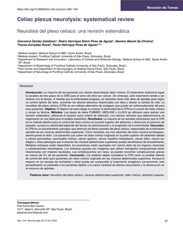 Celiac Plexus Neurolysis: Systematical Review