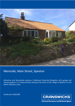 Mereside, Main Street, Speeton