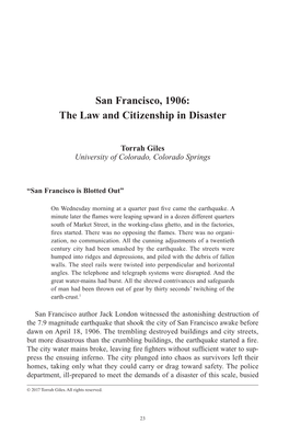 The Law and Citizenship in Disaster