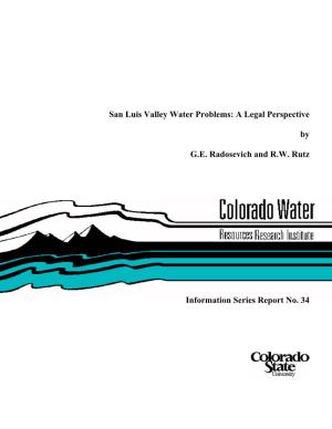San Luis Valley Water Problems: a Legal Perspective by G.E