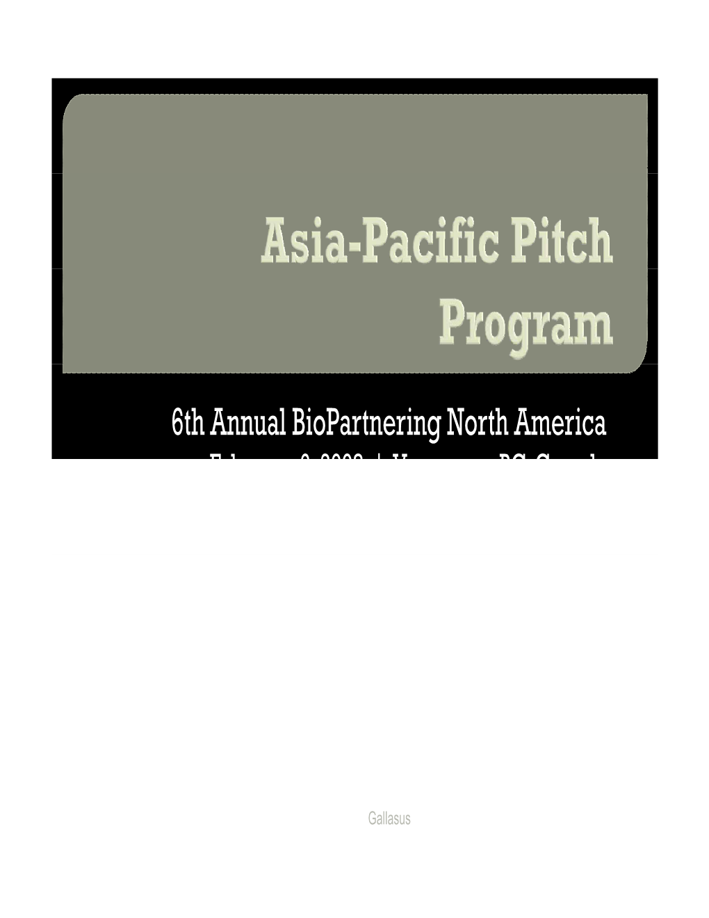 6Th Annual Biopartnering North America Chika Hashimoto Gallasus, Inc