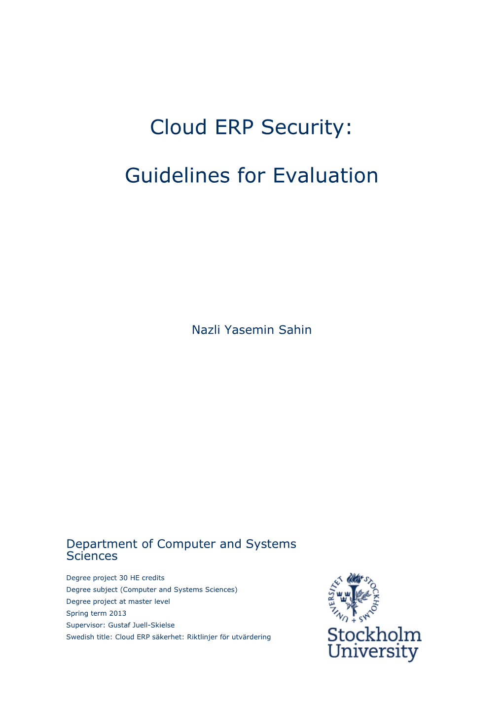 Cloud ERP Security