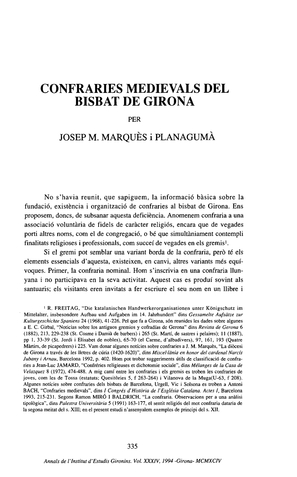 Confraries Medievals Del Bisbat De Girona