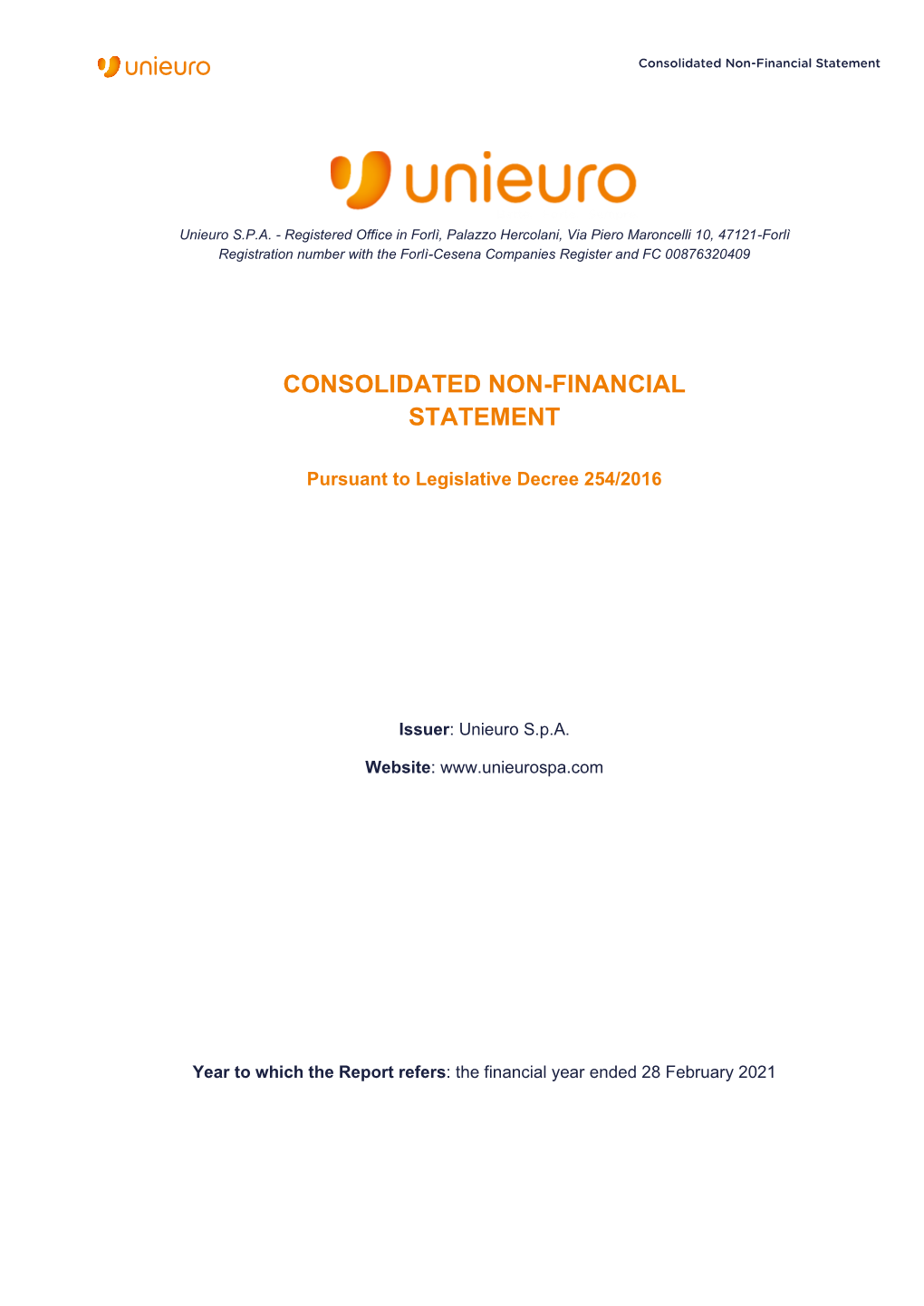 Consolidated Non-Financial Statement