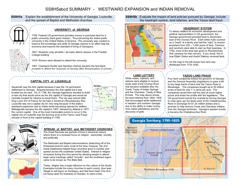 WESTWARD EXPANSION and INDIAN REMOVAL