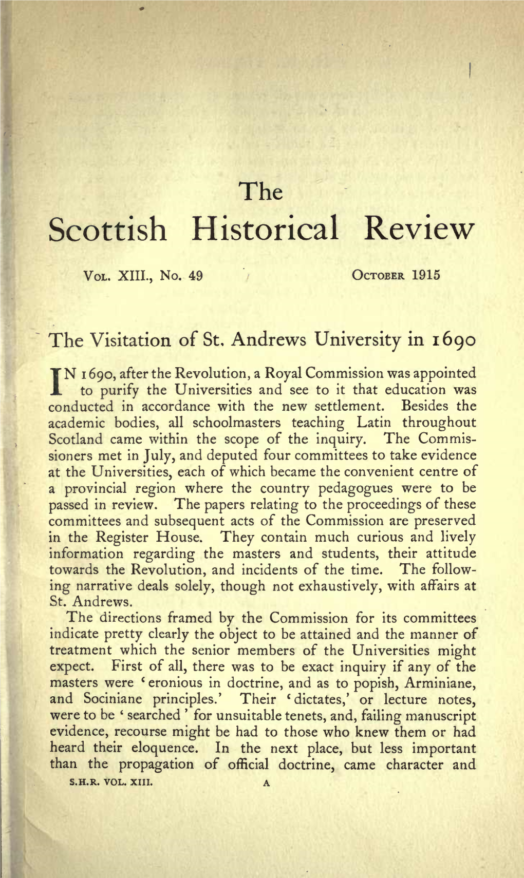 The Scottish Historical Review