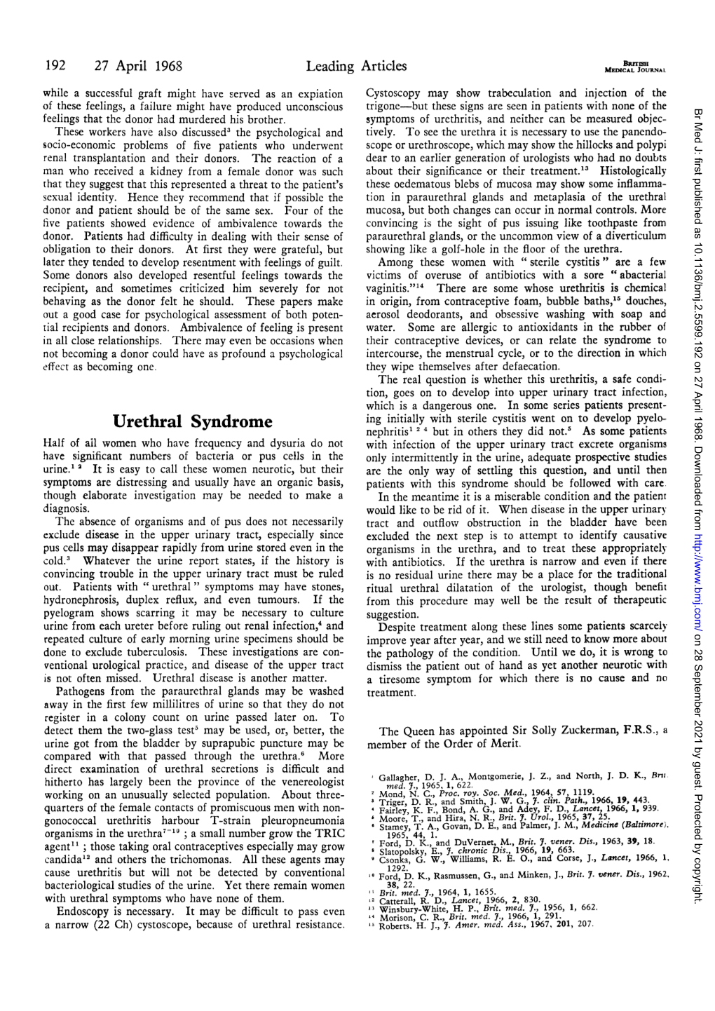 Urethral Syndrome