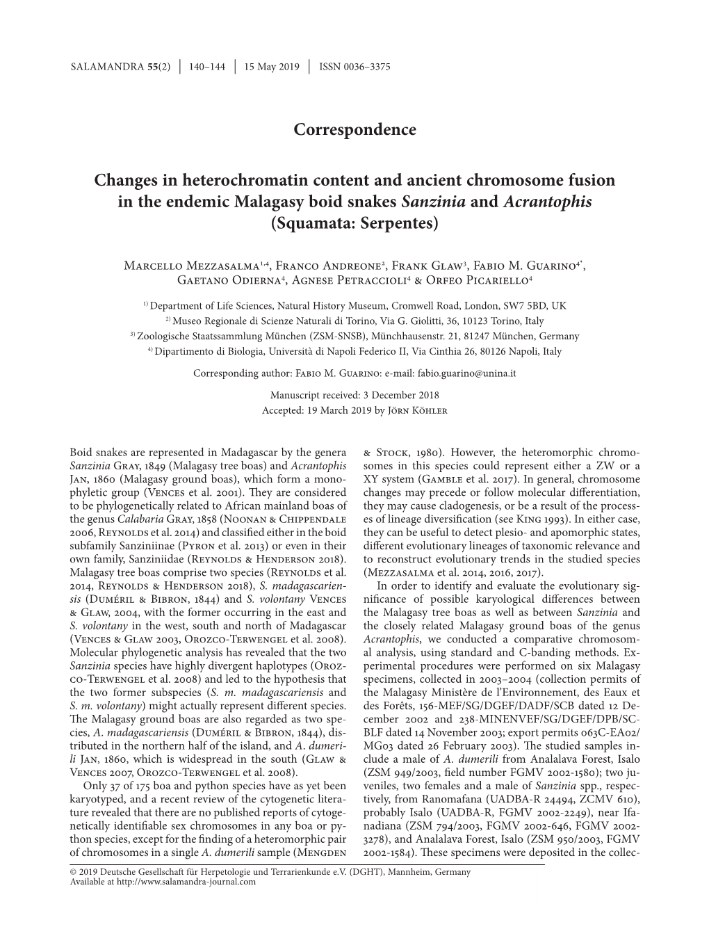 Correspondence Changes in Heterochromatin Content And