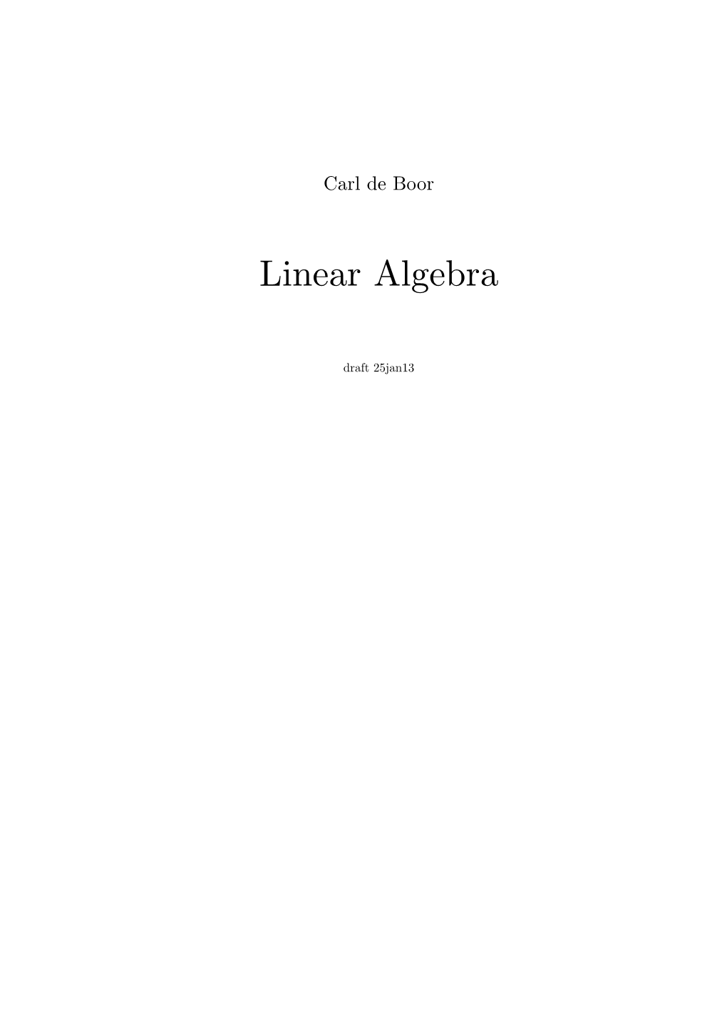 Linear Algebra