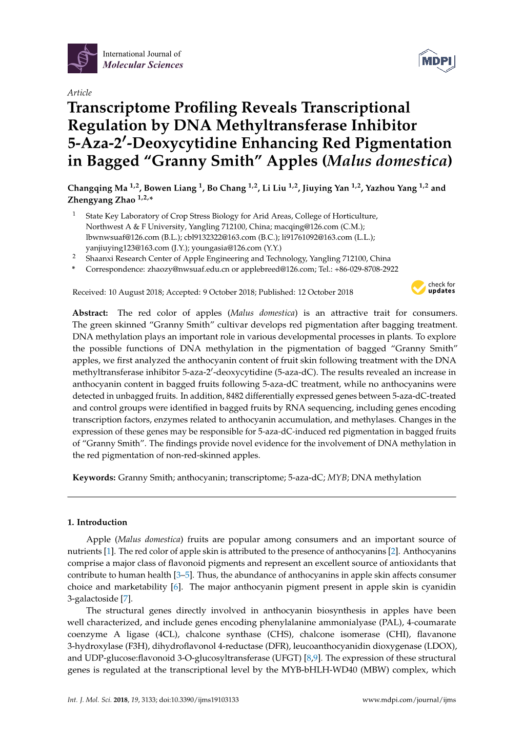 Transcriptome Profiling Reveals Transcriptional Regulation by DNA