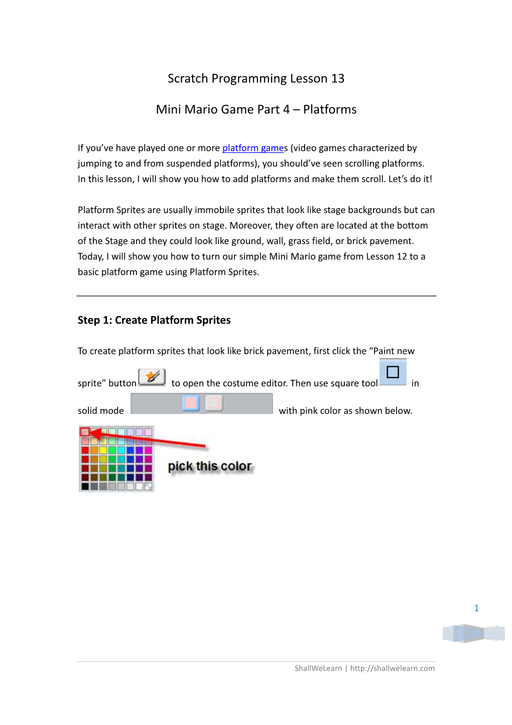 Scratch Programming Lesson 13