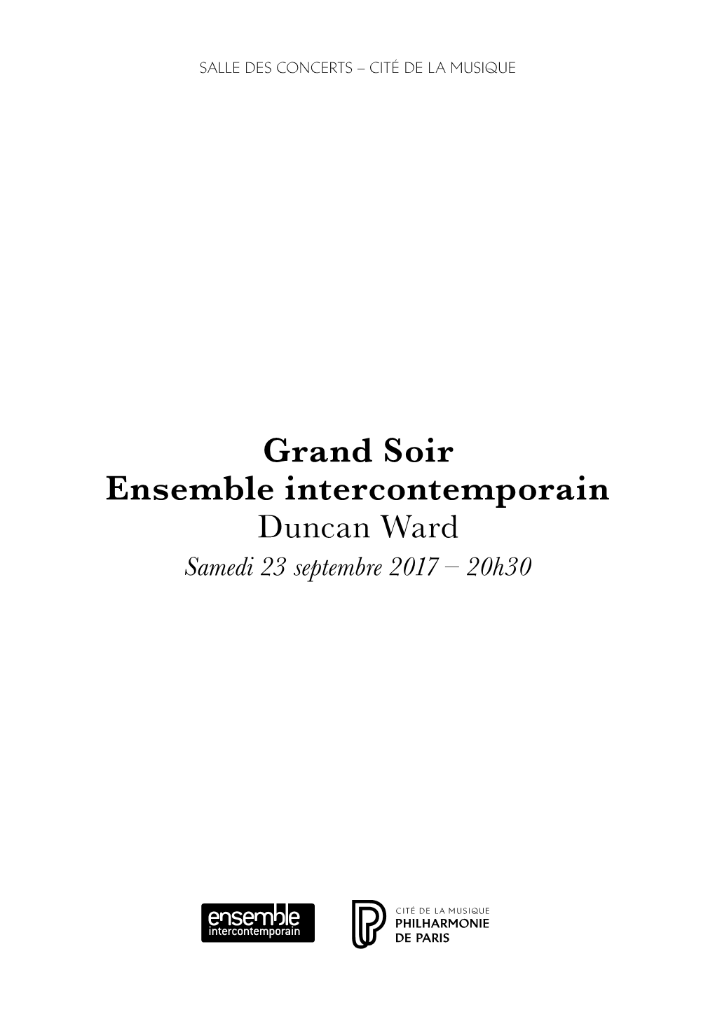 Grand Soir Ensemble Intercontemporain