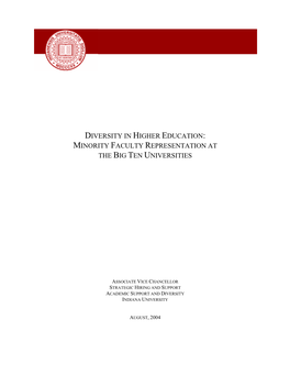 Minority Faculty Representation at the Big Ten Universities