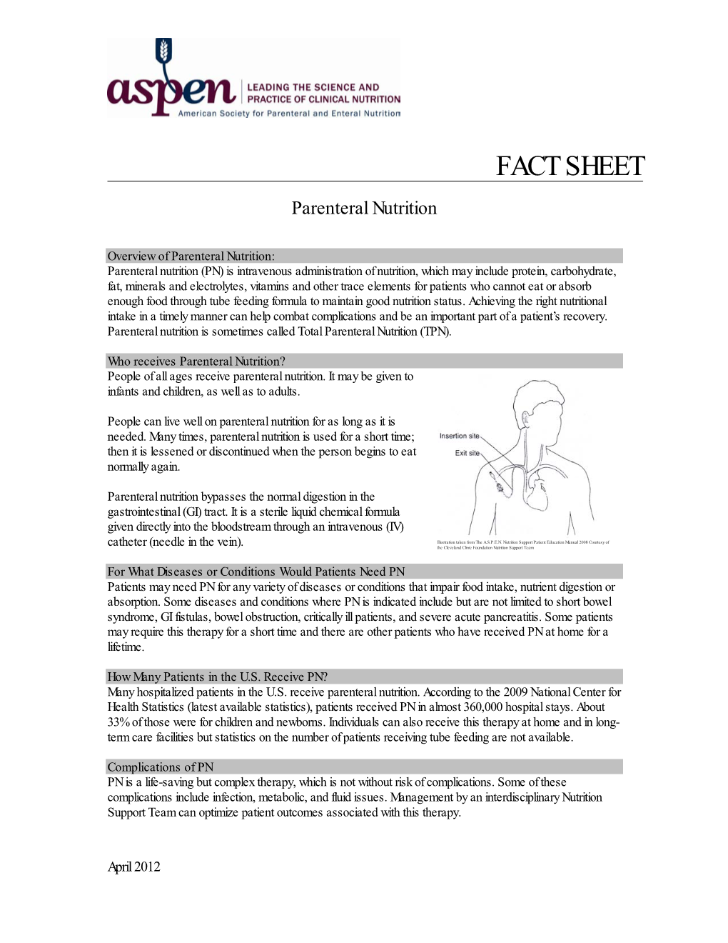 Parenteral Nutrition Fact Sheet Page 2
