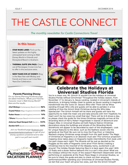 Disney, Universal Orlando and Cruise Newsletter for December 2018