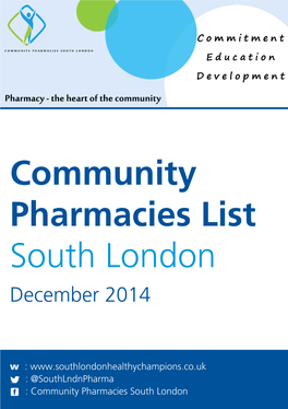 Community Pharmacies List South London December 2014