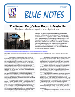 The Scene: Rudy's Jazz Room in Nashville