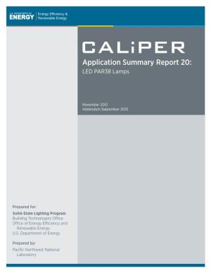 Caliper Application Summary Report 20: LED PAR38 Lamps