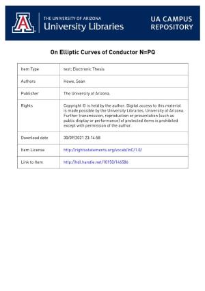 On Elliptic Curves of Conductor N=PQ