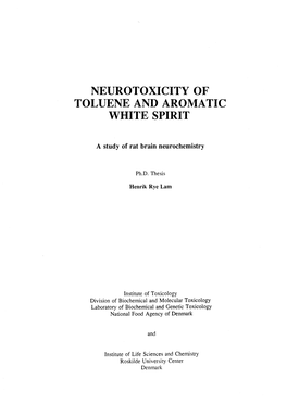 Neurotoxicity of Toluene and Aromatic White Spirit