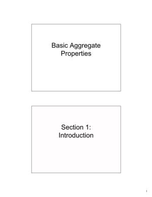 Basic Aggregate Properties Section 1