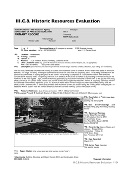 Historic Resources Evaluation / 104