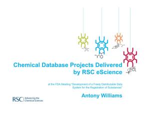 Chemical Database Projects Delivered by RSC Escience