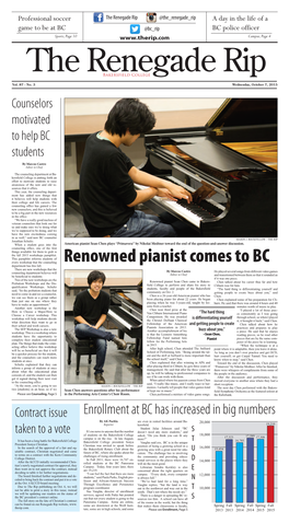 Renowned Pianist Comes to BC Department Has This Fall