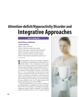 Attention-Deficit/Hyperactivity Disorder and Integrative Approaches