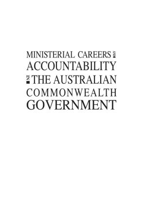 Ministerial Careers and Accountability in the Australian Commonwealth Government / Edited by Keith Dowding and Chris Lewis