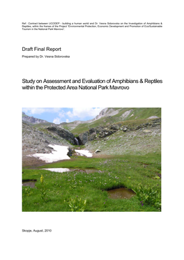 Study on Assessment and Evaluation of Amphibians & Reptiles Within The